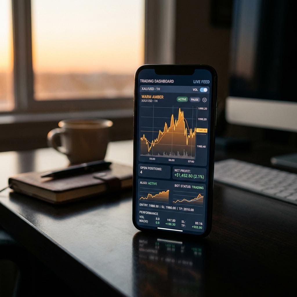 Piattaforma di trading crypto basata su intelligenza artificiale Hondrofrost su smartphone
